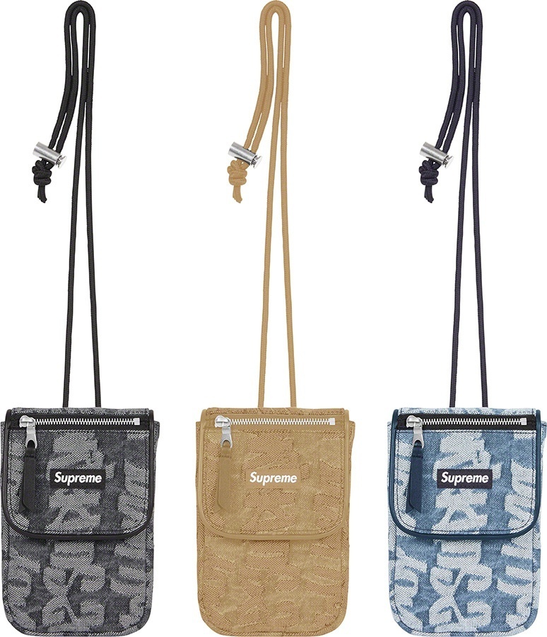 Fat Tip Jacquard Denim Neck Pouch